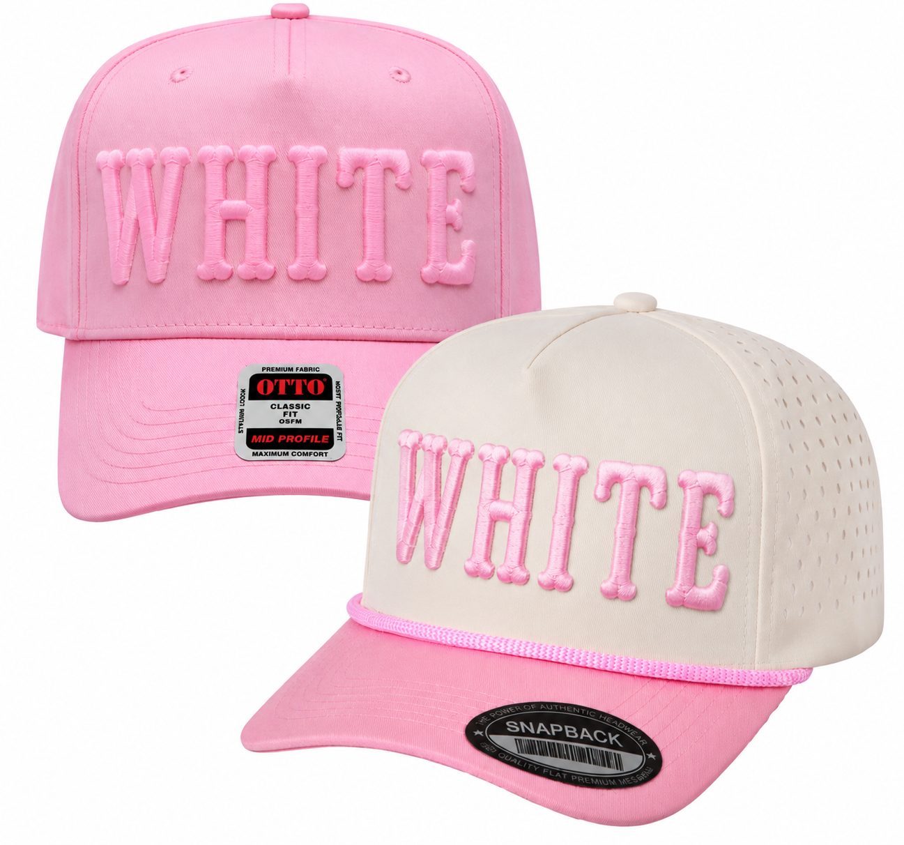 BFF26 - Pink Puff White Hat