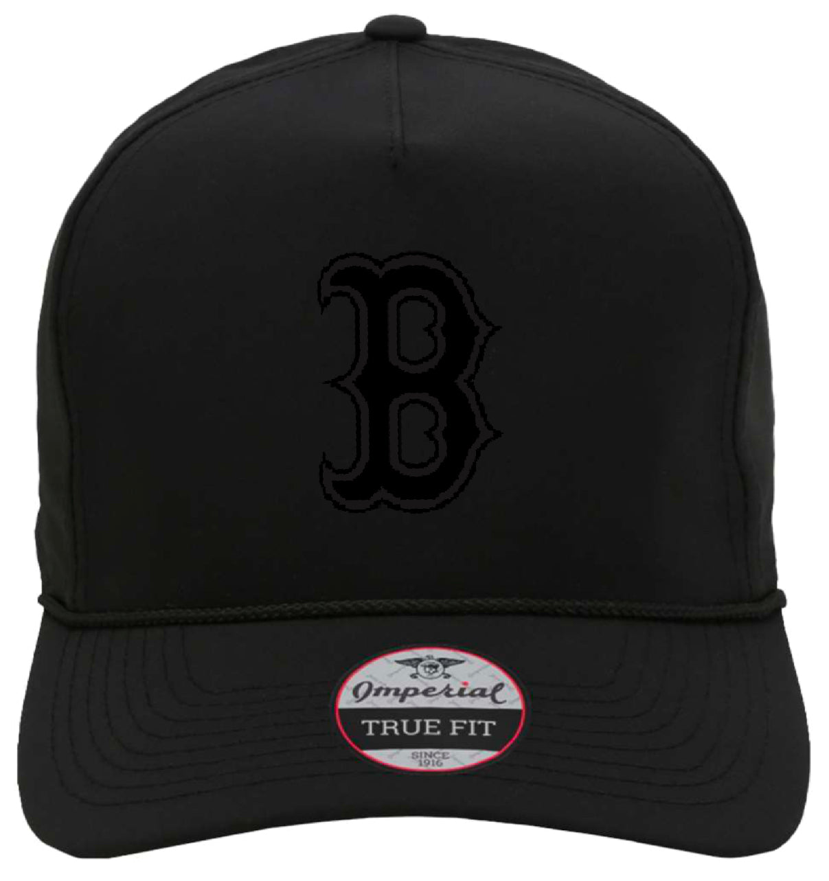 B3WFF25 - B Blackout Rubber Patch Hat