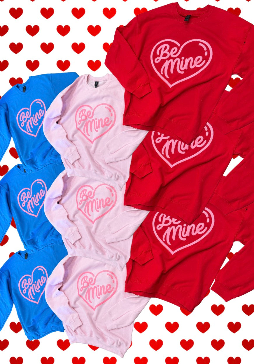 BWE26 - Be Mine Glitter Puff Sweatshirt