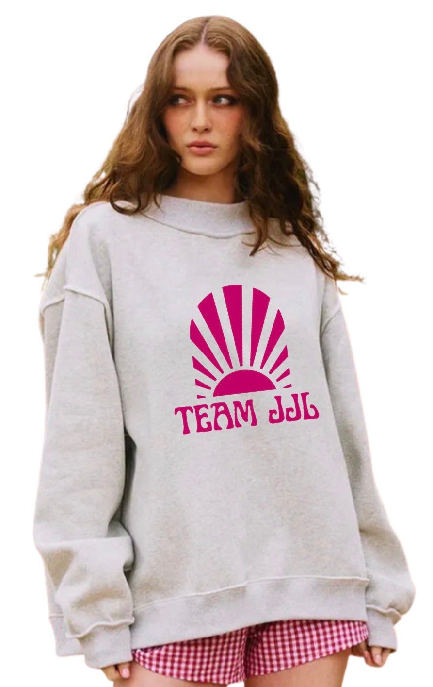 Team JJL - Full Logo OVERSIZED Mock Neck - Pink