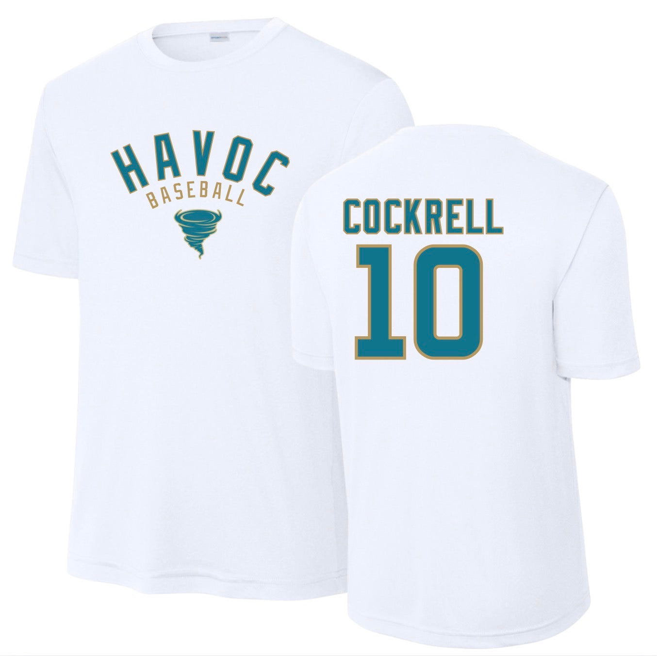 HVB26 - HAVOC Baseball Tee Personalized (White)