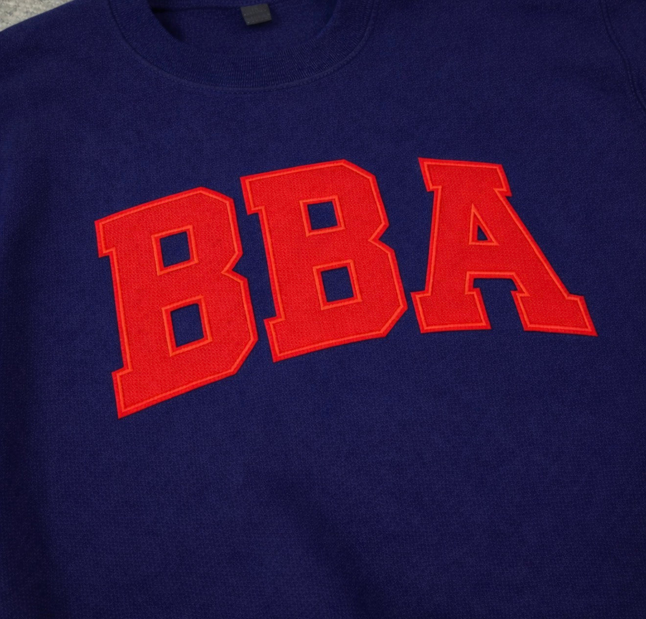 BBA Raw Edge Embroidered Sweatshirt - Navy
