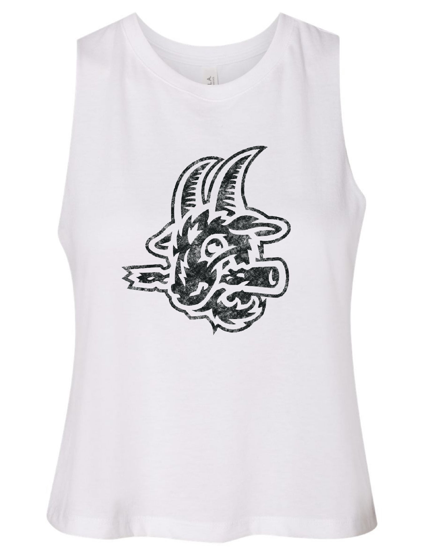 Black Distressed Goat Logo