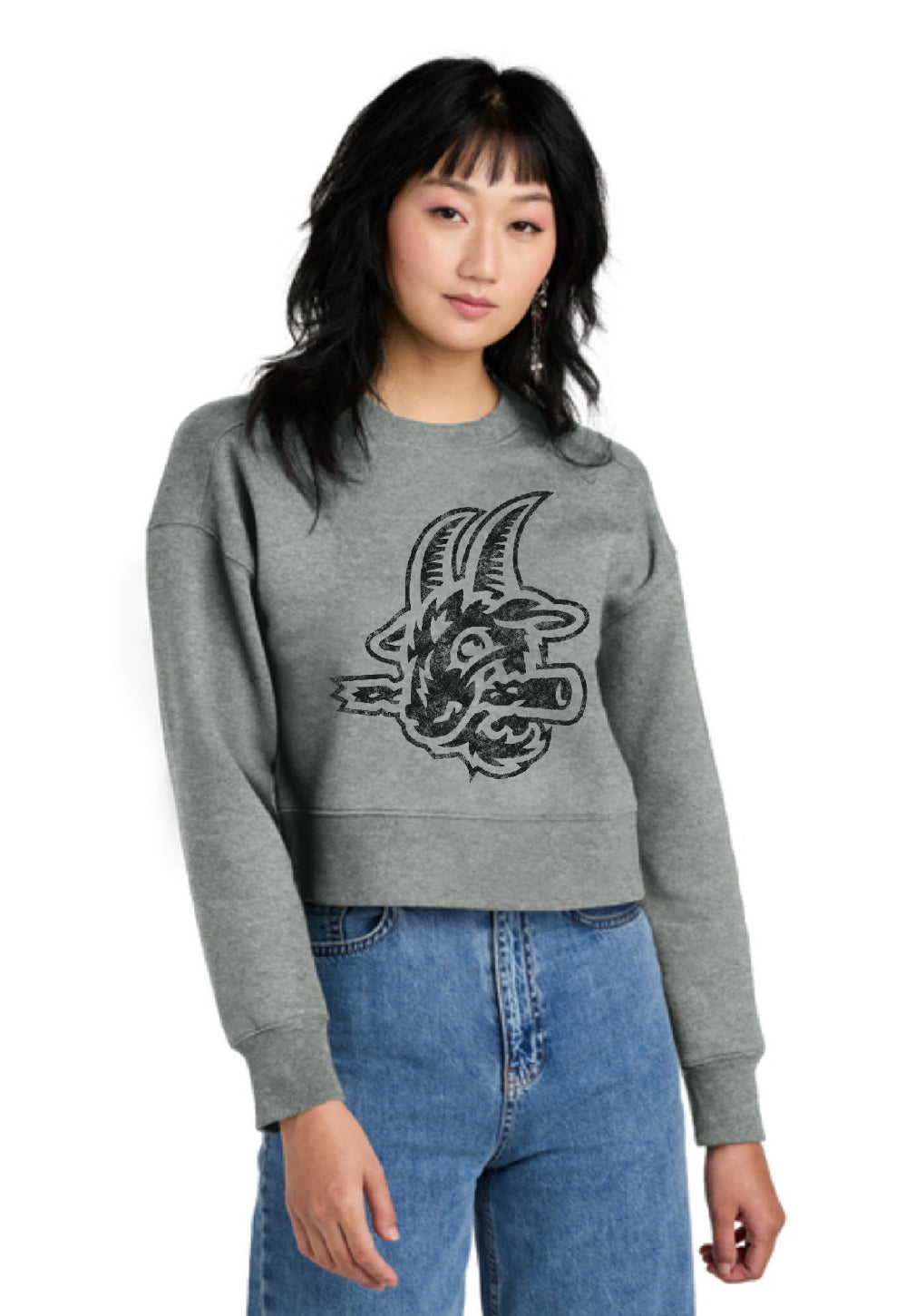 Black Distressed Goat Logo