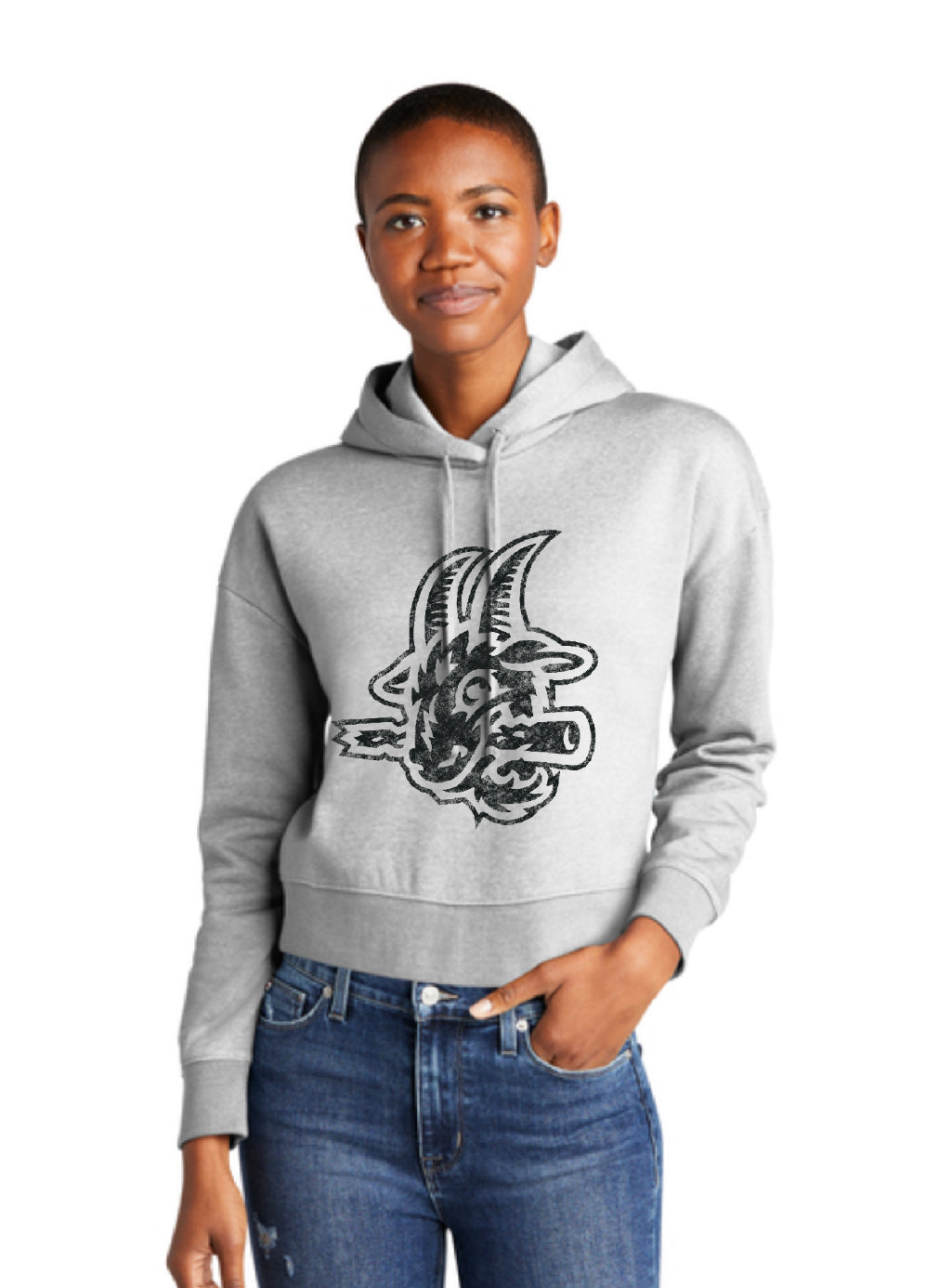 Black Distressed Goat Logo