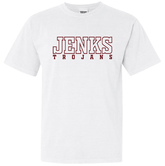 JVB - Jenks Trojans Maroon - White Shirt