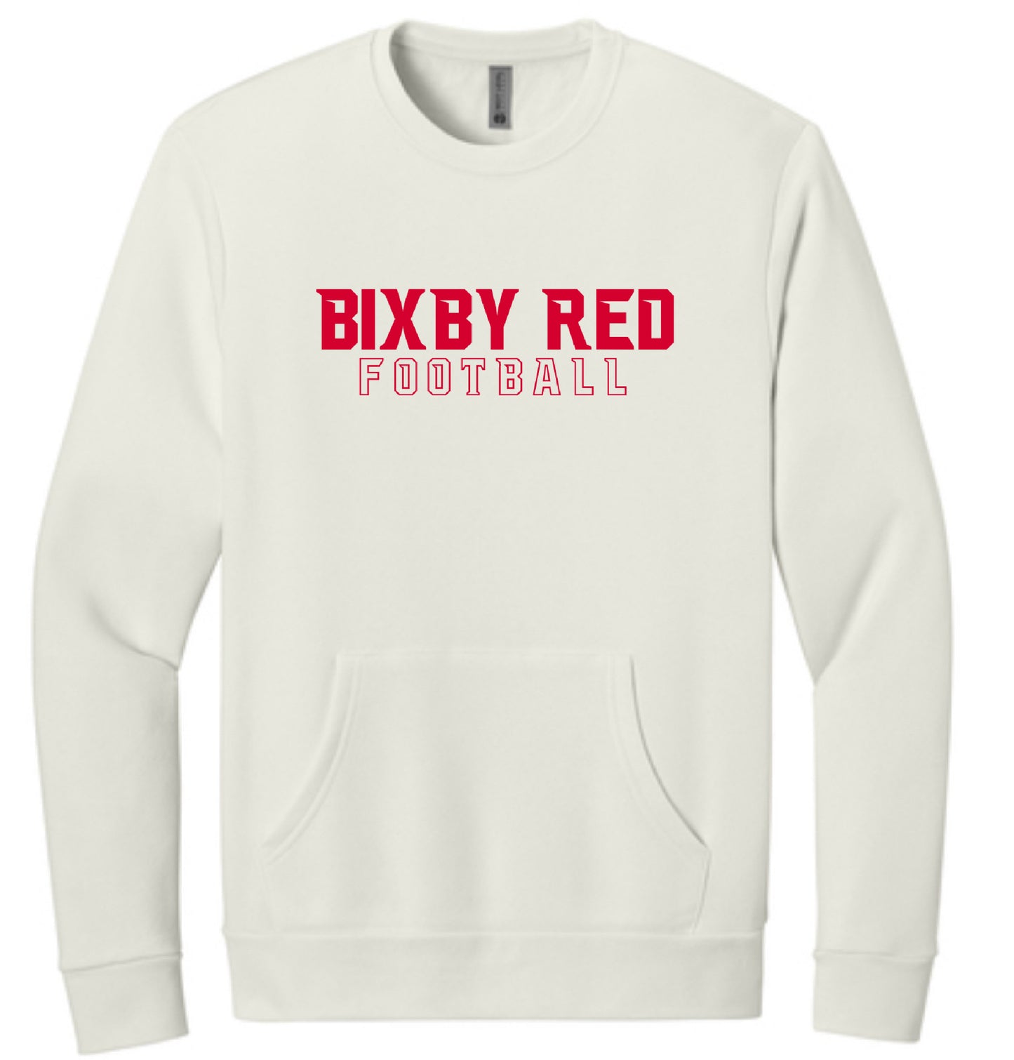 B3R25 Bixby Red Football Pocket Sweatshirt - Red Design
