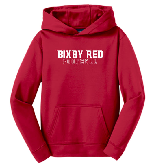 B3R25 Bixby Red Football FLEECE - White Design