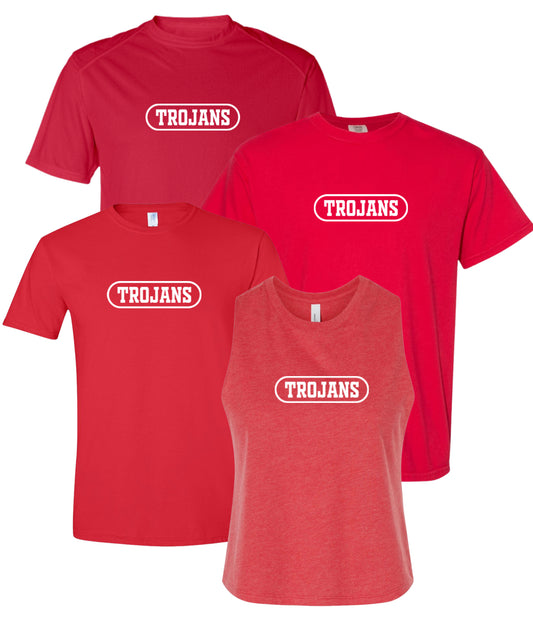 KTS25 Trojans Oval Red Tee