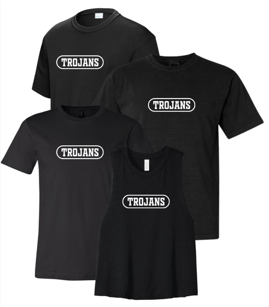 KTS25 Trojans Oval Black Tee