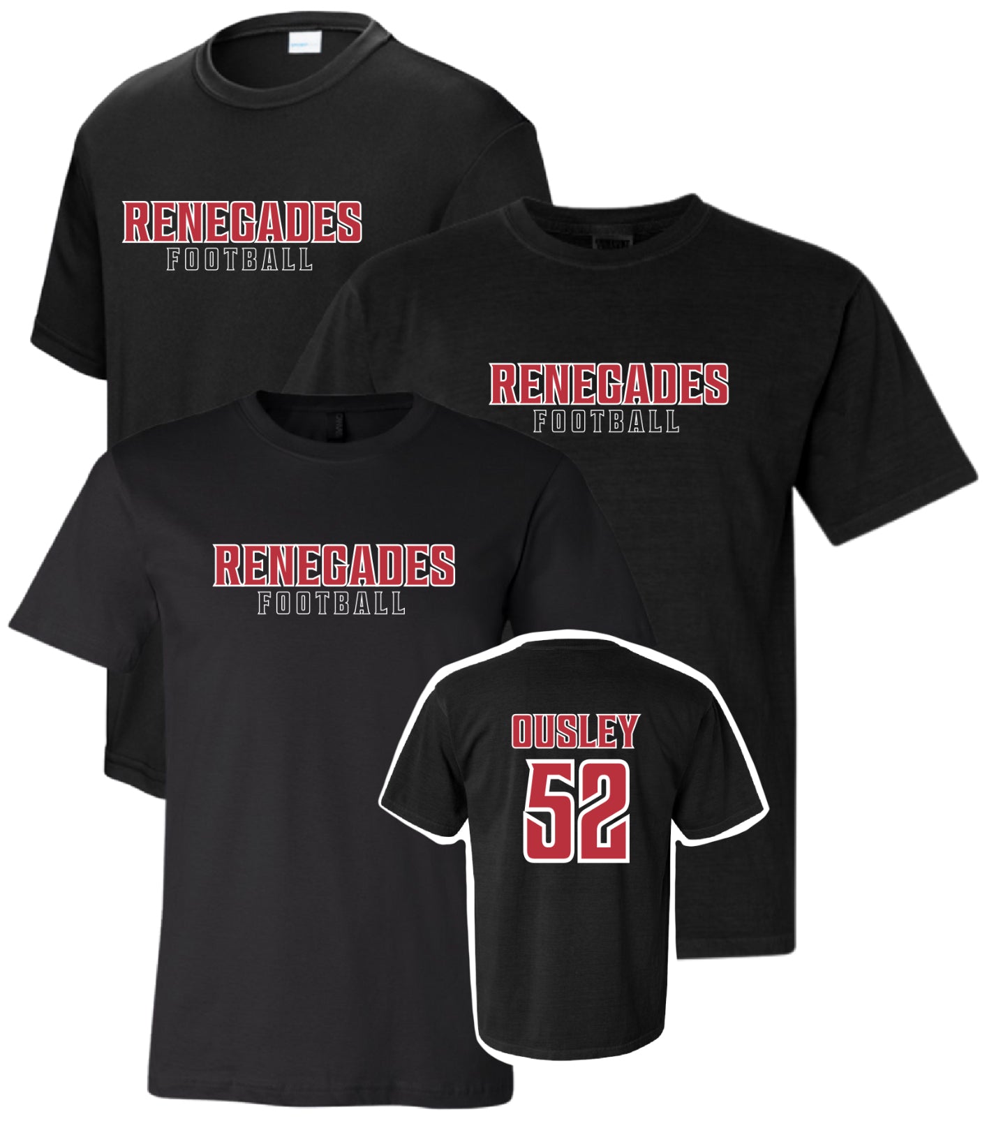 RF25 - Renegades Football Tee - Personalized