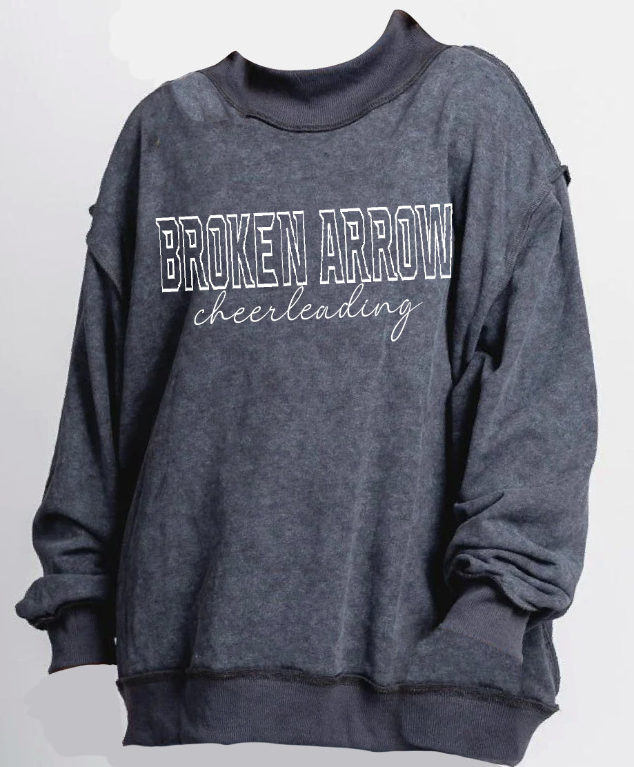 BAC26 - Cheerleading Script - OVERSIZED Lightweight Mock Neck