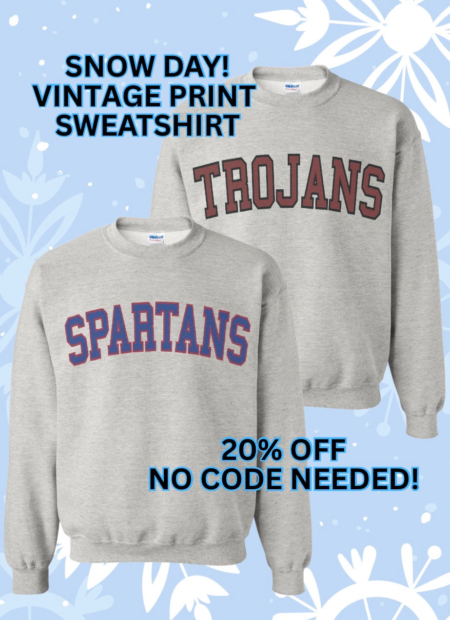 SNOW DAY VINTAGE PRINT SWEATSHIRT