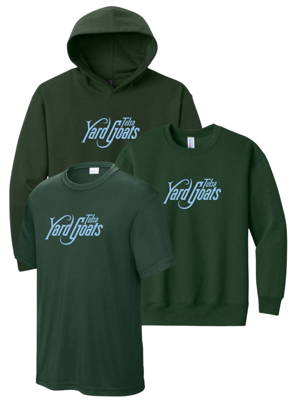 TYG26 - Tulsa Yard Goats - Dark Green / Baby Blue