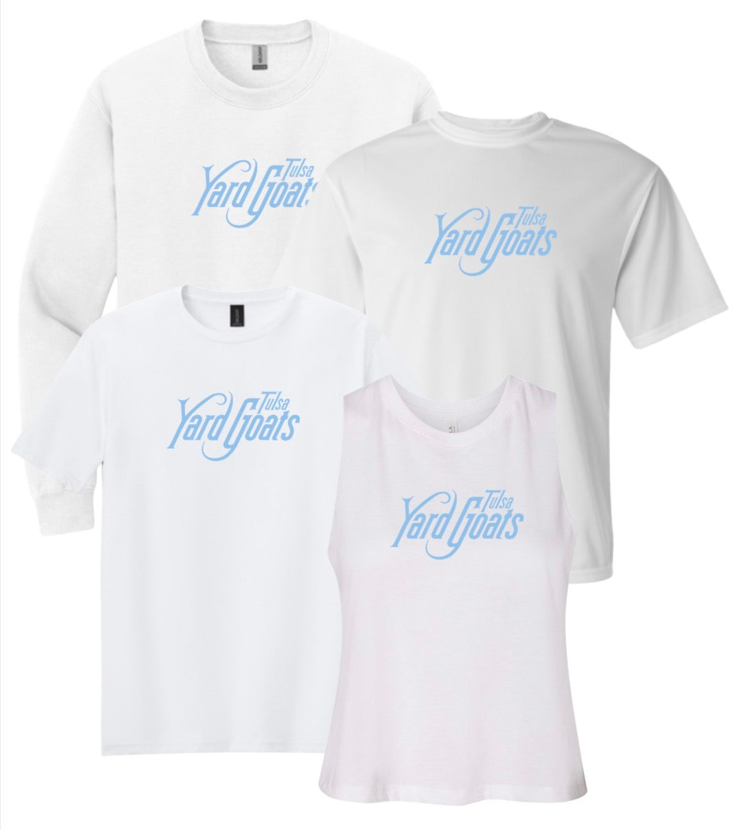 TYG26 - Tulsa Yard Goats - White / Baby Blue