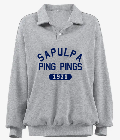 SAP26- VINTAGE TERRY CLOTH COLLARED LOOSE SWEATSHIRT