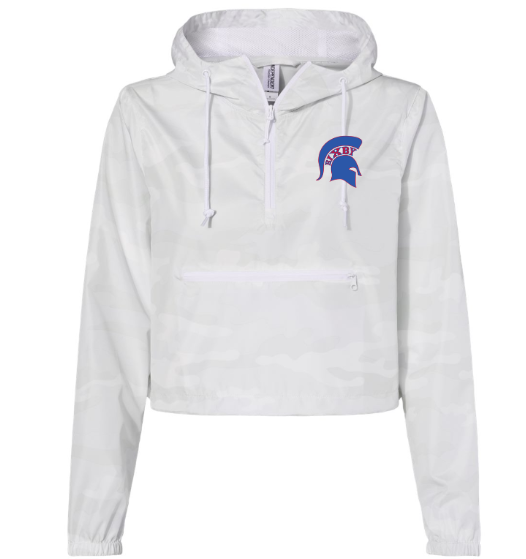 BBF-3RD- WOMEN'S WAIST LENGTH WEATHER/RAIN JACKET-CAMO WHITE