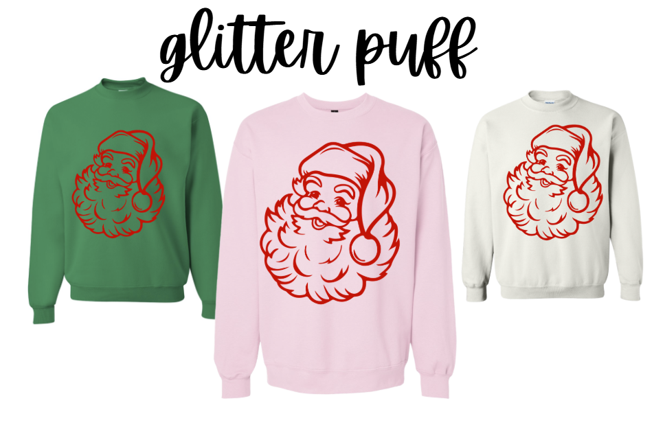 RC-SANTA SWEATSHIRT -Glitter Puff