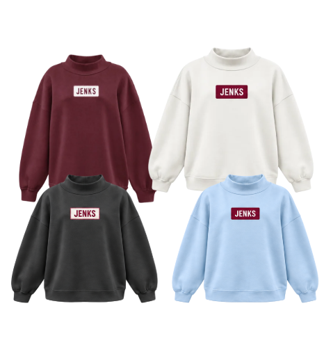 JVC26-EMBROIDERED PATCH MOCKNECK SWEATSHIRT