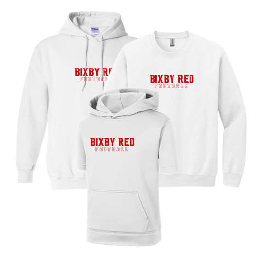 B3RF26 - Bixby Red Football - White - Fleece