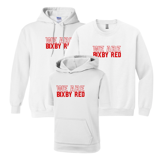 B3RF26 - We Are Bixby Red - White - Fleece