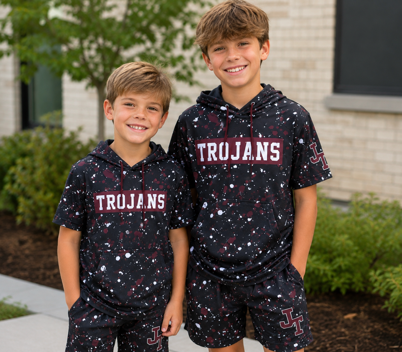 JW26-SHORT SLEEVE HOODED TROJAN SPLATTER SET- PREORDER