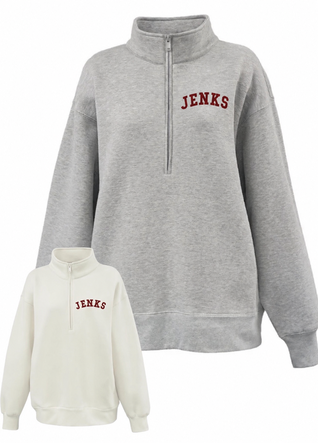 JW26-WOMEN'S EMBROIDERED QUARTER ZIP (OVERSIZE)