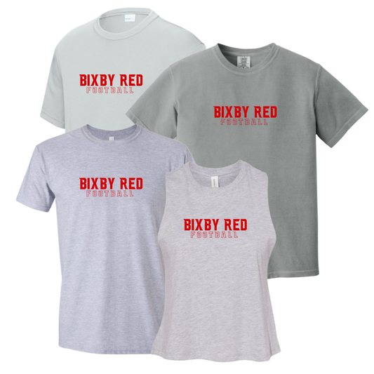 B3RF26 - Bixby Red Football - Grey - Tee