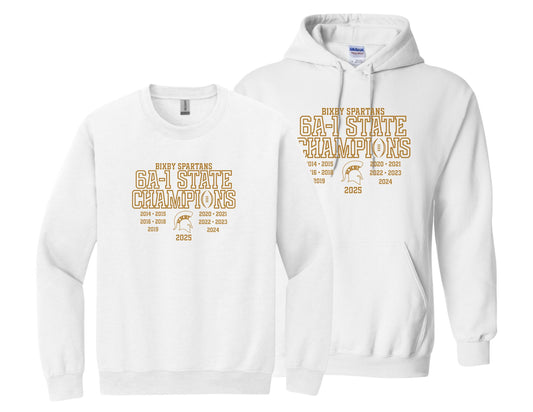BSF25 - 2026 Football State Champs White Cotton Fleece