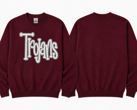 JHS-TROJANS PUFF EMBROIDERED SWEATSHIRT