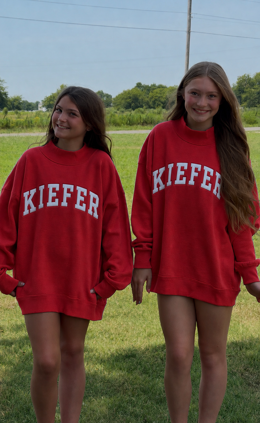 KST26 - Kiefer Applique Mock Neck - Red