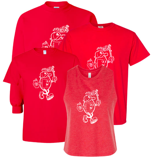 B3R25 Cartoon Football Red