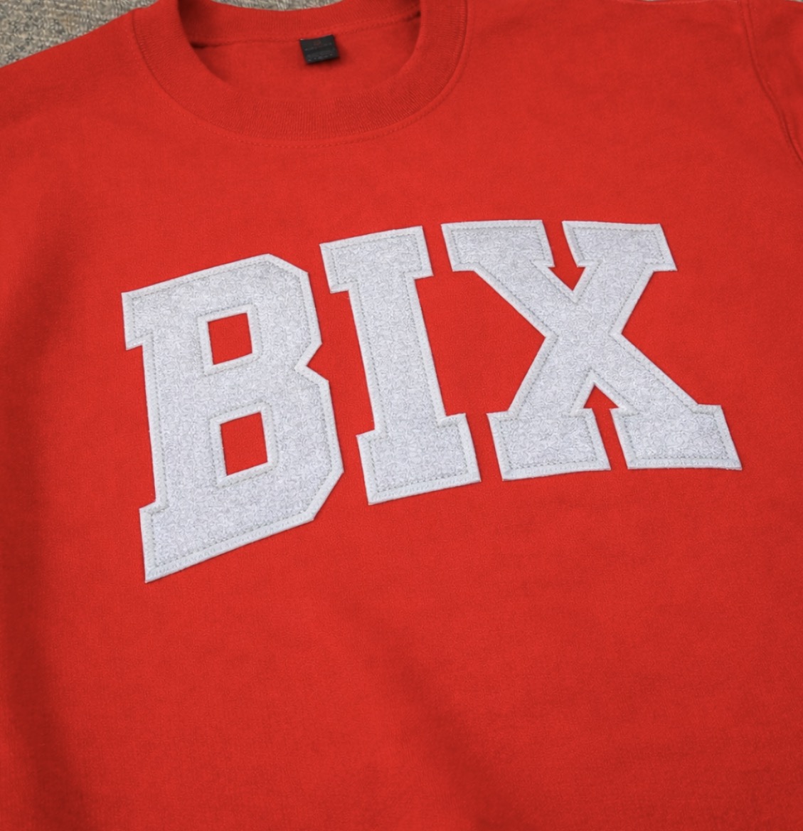 BWE26 - BIX Red Raw Edge Sweatshirt