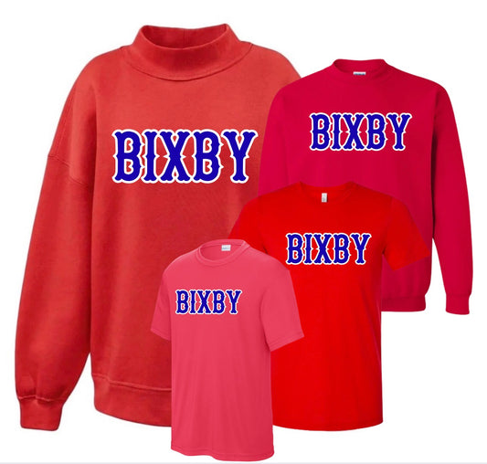 BW26- BIXBY BASIC - RED GARMET WITH BLUE DESIGN