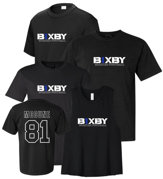 B1RF26 - Bixby Spartan Football - Black / Blue - Personalized