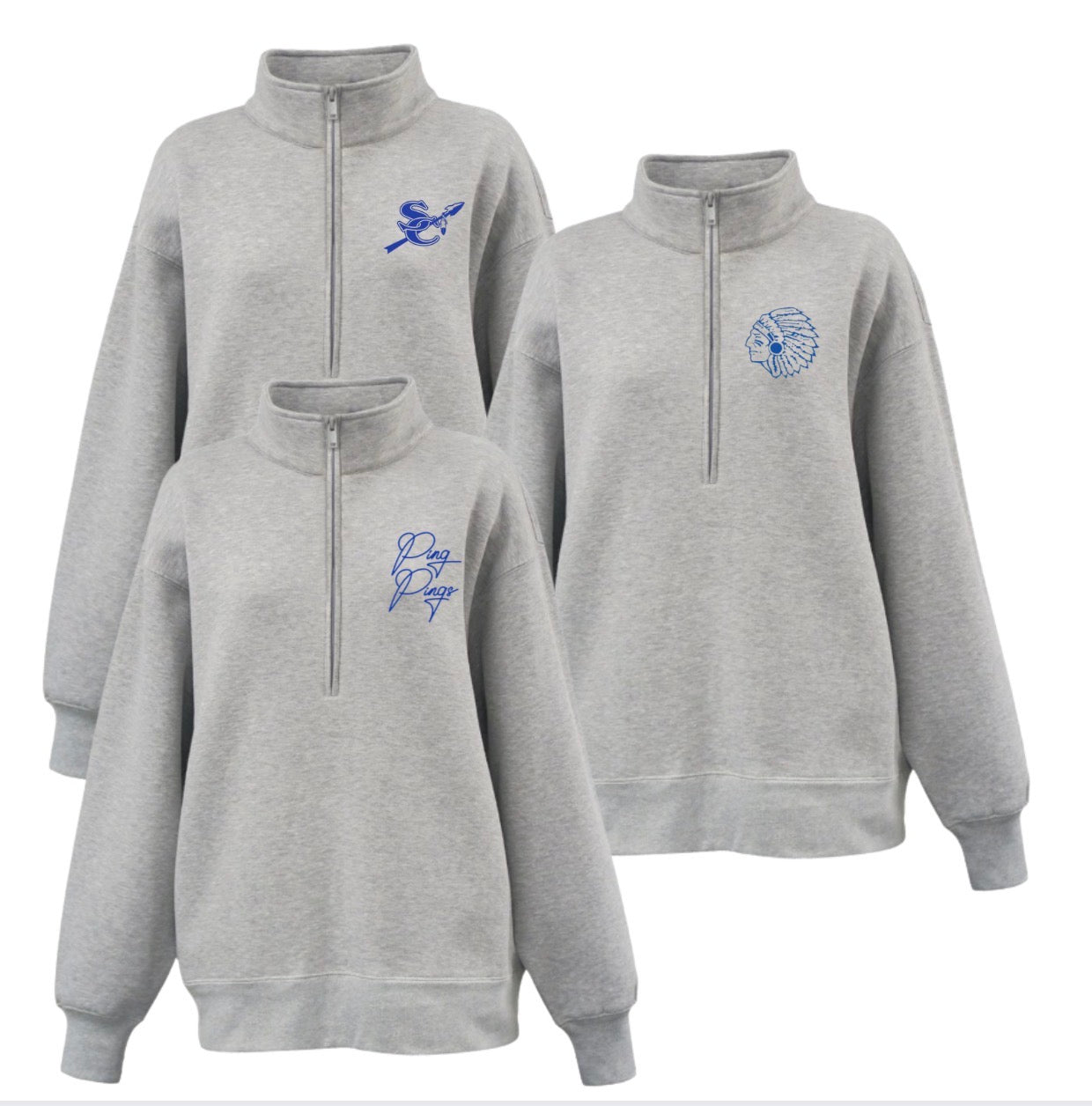 SAP26 - Oversized Embroidered Quarter Zip