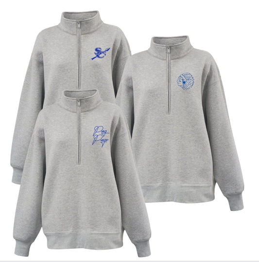 SAP26 - Oversized Embroidered Quarter Zip