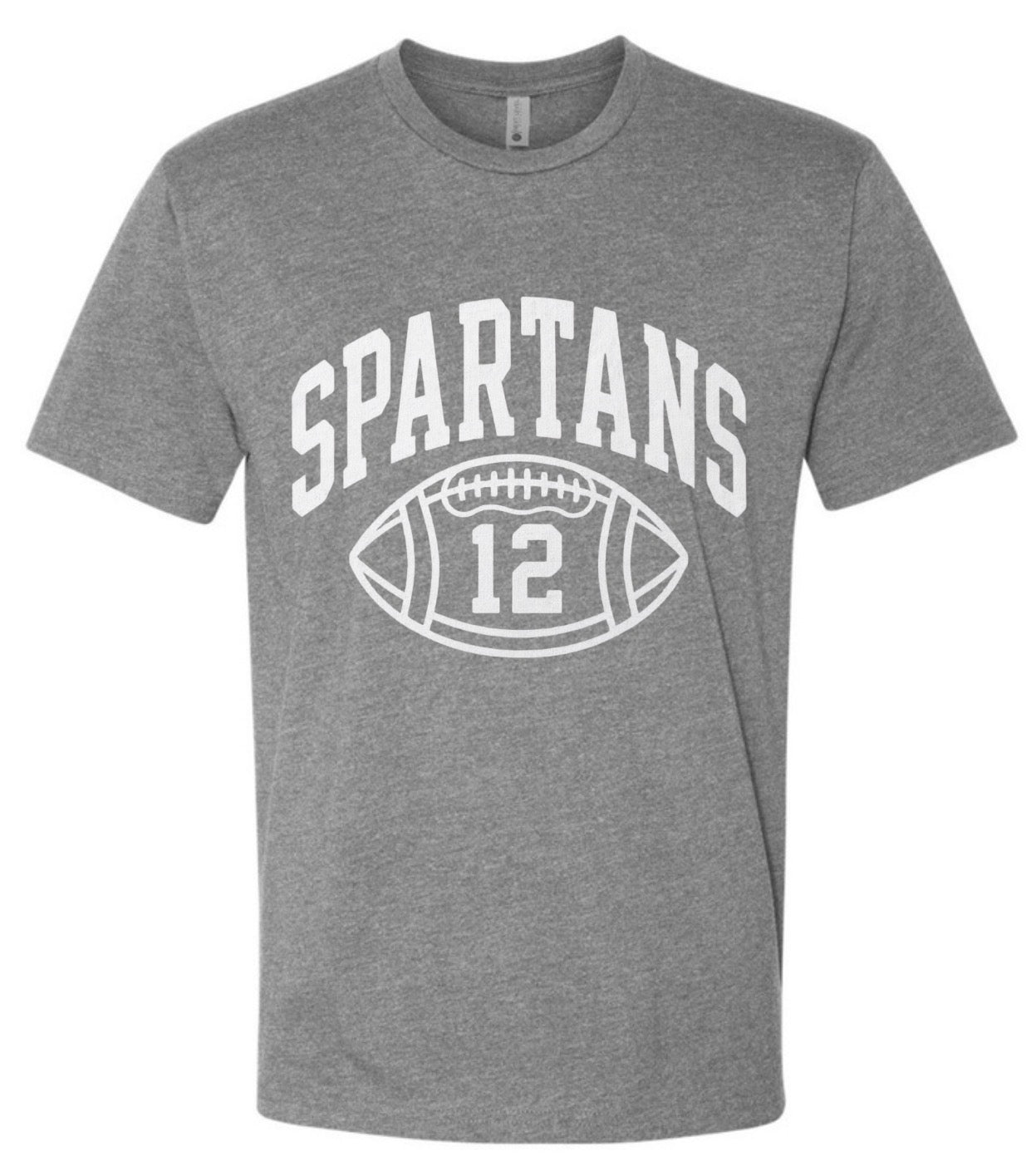 B1RF26 - Retro Spartans Football - Grey - Personalized