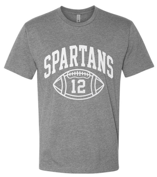 B1RF26 - Retro Spartans Football - Grey - Personalized