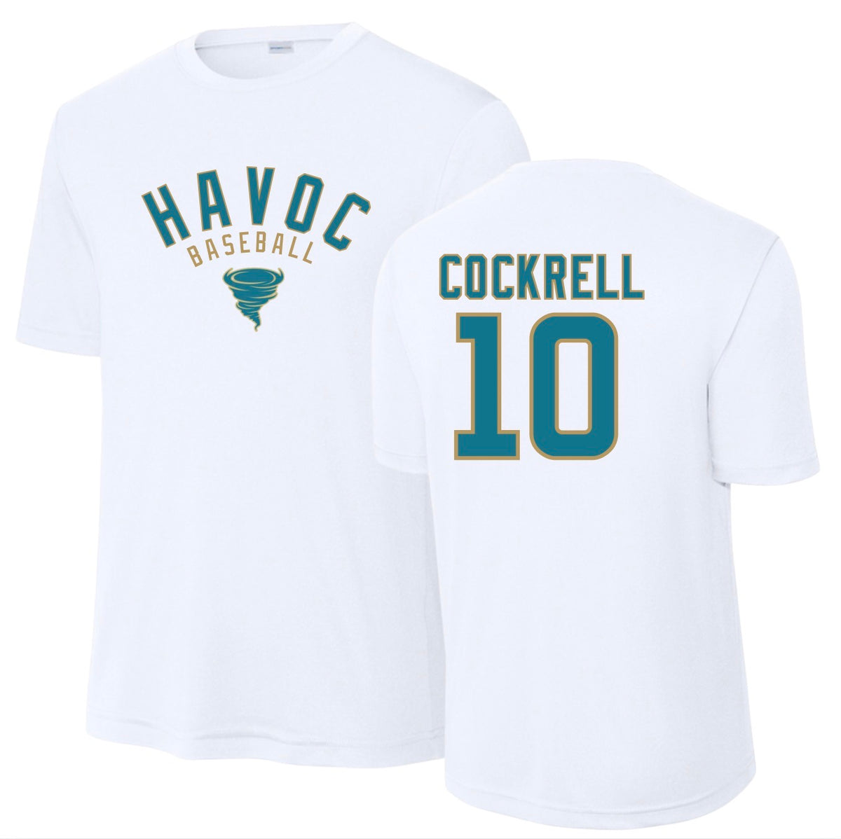 HVB26 - HAVOC Baseball Tee Personalized (White)