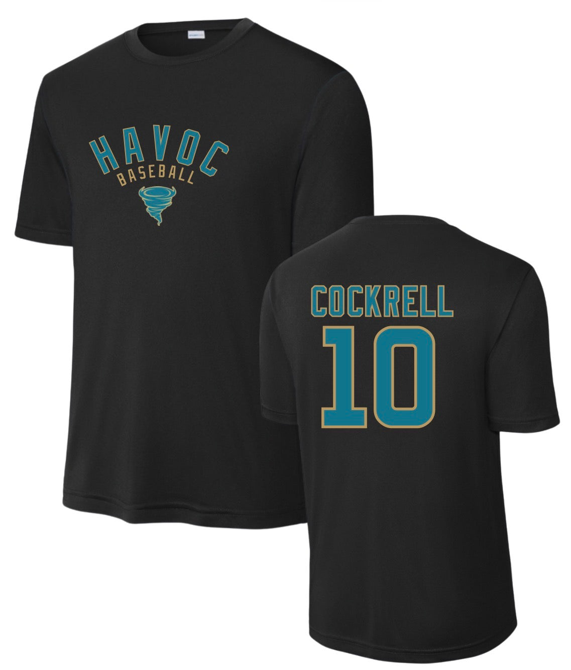 HVB26 - HAVOC Baseball Tee Personalized (Black)