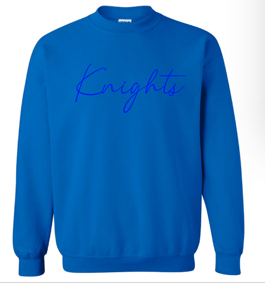 Knights Blue Puff Script