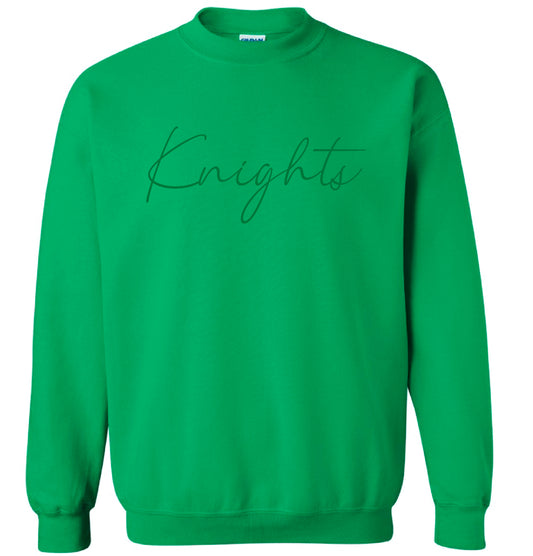 Knights Green Puff Script