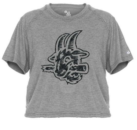 Black Distressed Goat Logo