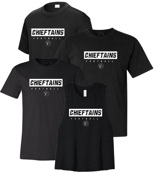 SC25 - Chieftain Football - Black Tees