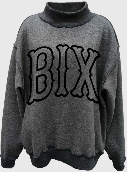 BEE -  BIX Oversized Mock Neck Sweatshirt