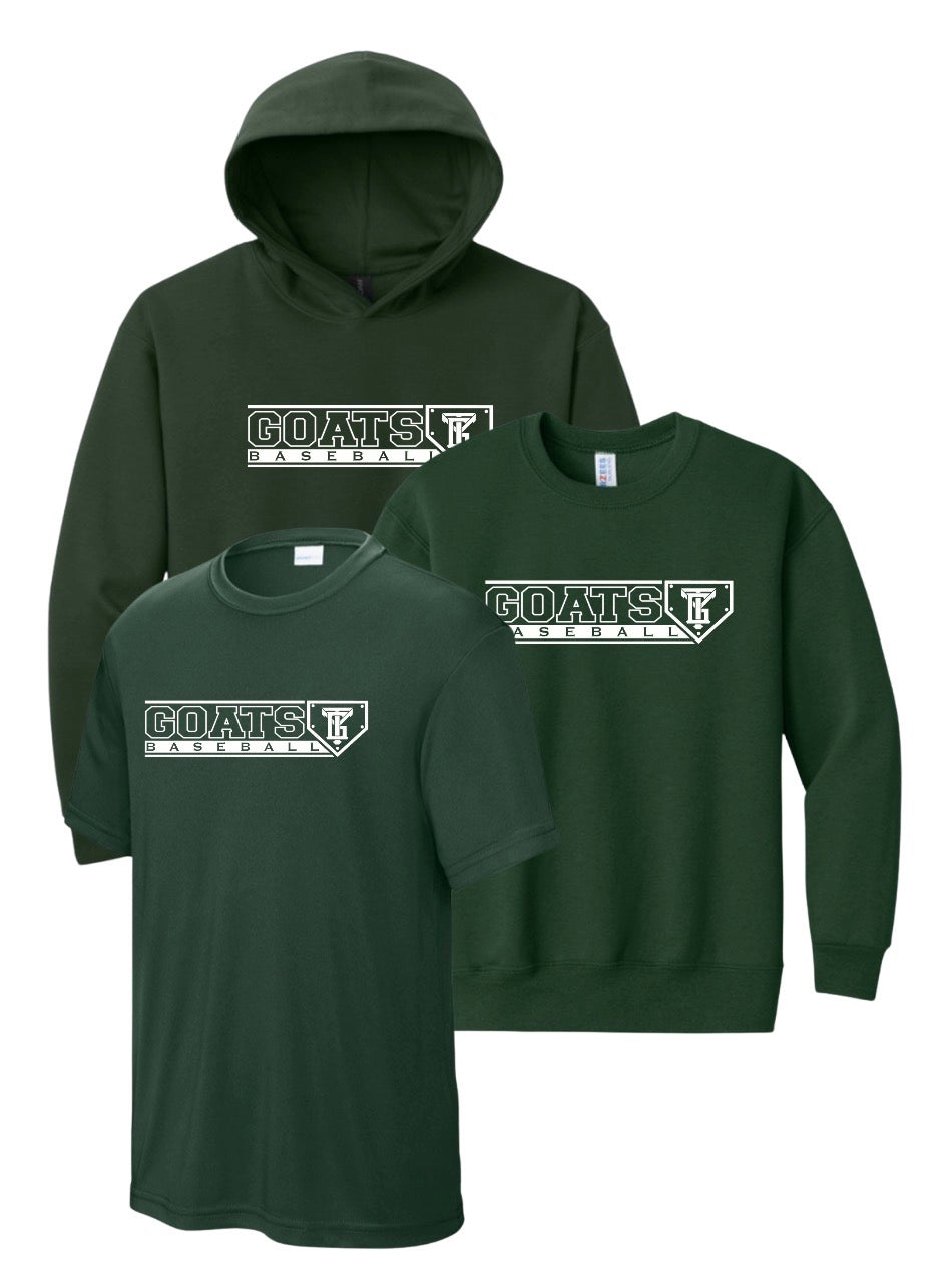 TYG26 - Goats Baseball - Dark Green / White