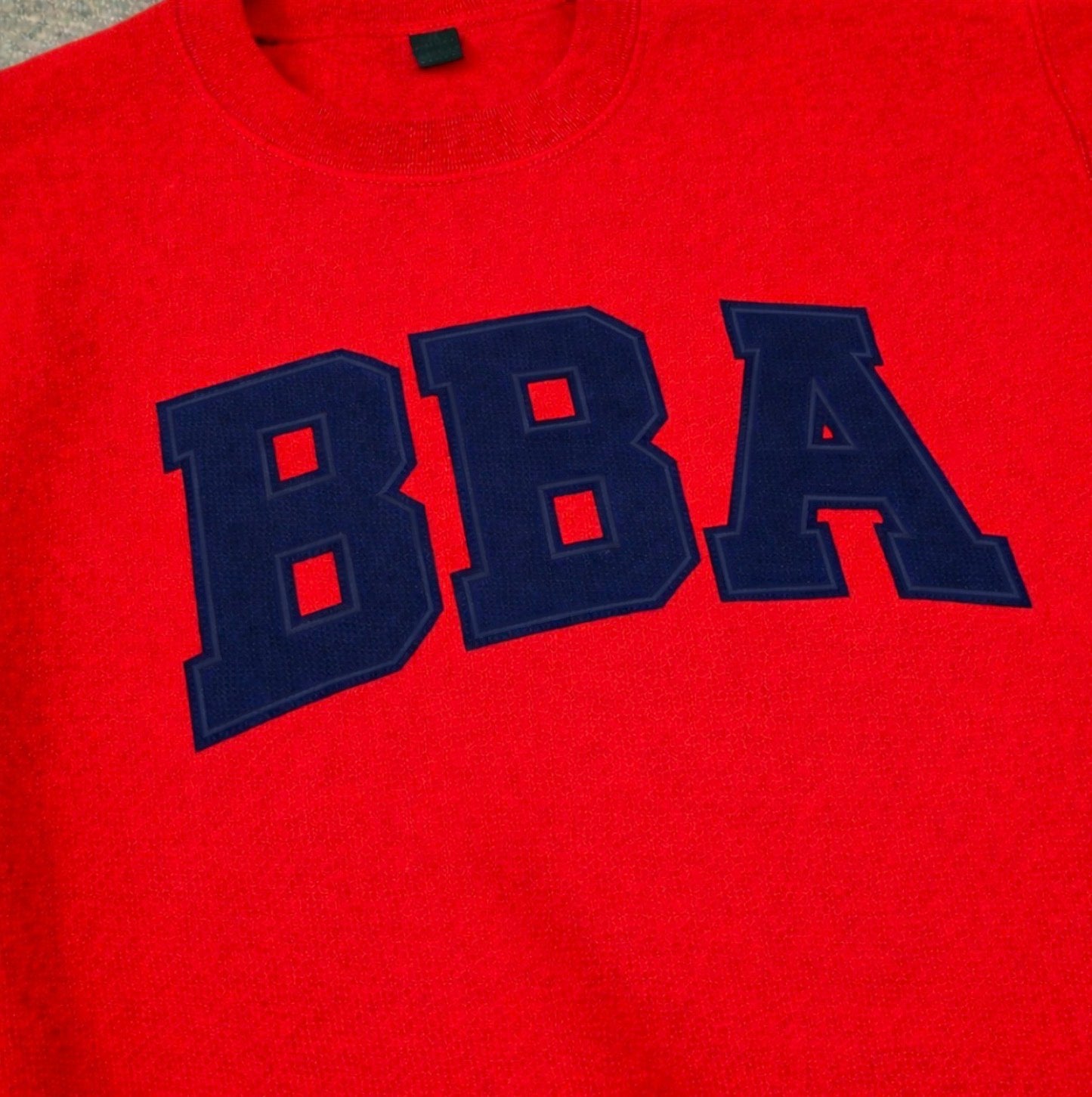 BBA Raw Edge Embroidered Sweatshirt - Red