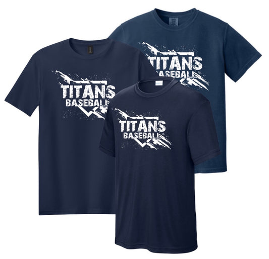 BBA Titans Distressed Plate - Navy Tees