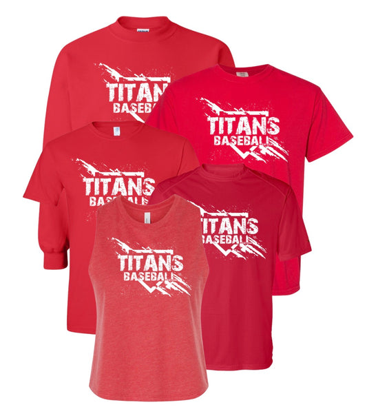 BBA Titans Distressed Plate - Red